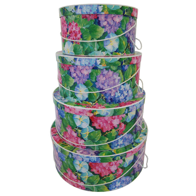 Hydrangea Blooms Pattern - 4 Box Nest