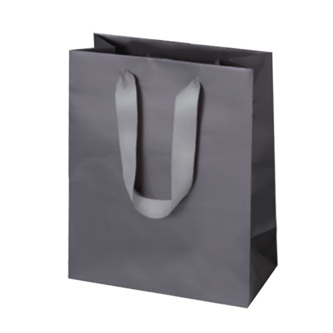 Pewter, Gloss Laminated, Grosgrain Handles - Assorted Sizes Pewter, Gloss Laminated, Grosgrain Handles - Assorted Sizes