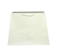 Trapezoid Shape Euro-Style Soft Handle Laminated Paper Shopping Bag - Matte Ivory
