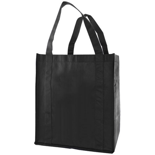 Grocery Tote, Black, 12" x 8" x 13", 20" Handle