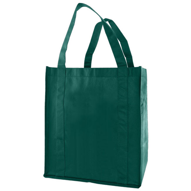 Grocery Tote, Dark Green, 12" x 8" x 13", 20" Handle