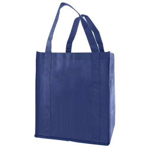 Grocery Tote, Navy Blue, 12" x 8" x 13", 20" Handle