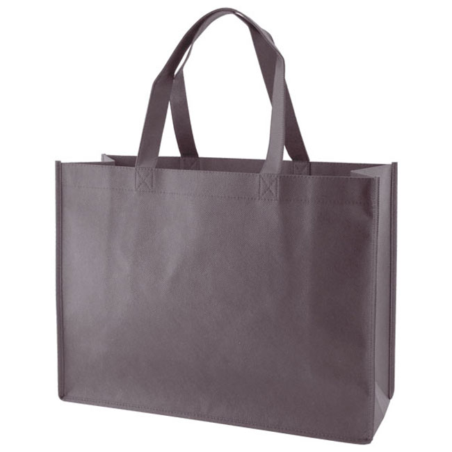 Reusable Tote, Charcoal, 16" x 6" x 12", 18" Handle
