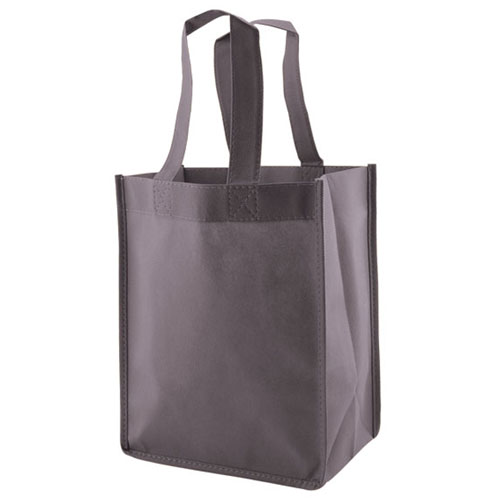 Reusable Tote, Charcoal, 8" x 5" x 10", 14" Handle