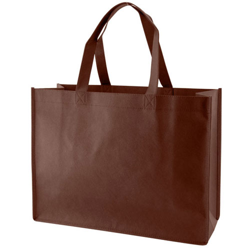 Reusable Tote, Chocolate, 16" x 6" x 12", 18" Handle