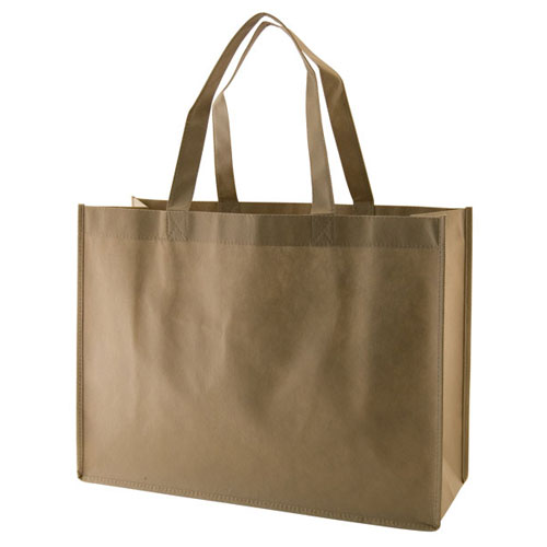 Reusable Tote, Khaki, 16" x 6" x 12", 18" Handle