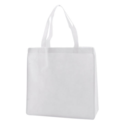 Reusable Tote, White, 13" x 5" x 13", 20" Handle