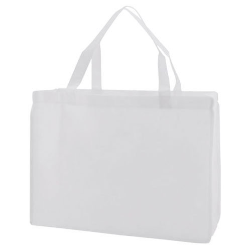 Reusable Tote, White, 16" x 6" x 12", 18" Handle