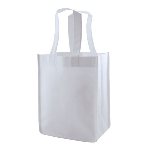 Reusable Tote, White, 8" x 5" x 10", 14" Handle