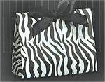 Euro Style Soft-Handle Laminated Paper Purse Bag / Box - Black and White Zebra Stripes