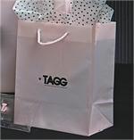 Euro Style Plastic Shopping Bag with Soft Cord Handles - Pale Pink