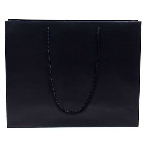 Black, Matte Laminated, Cotton Cord Handles, 20" W x 6" G x 16" H