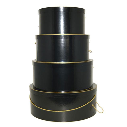 Black with Gold Trim - 4 Box Nest