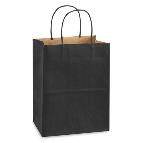 Black Natural Kraft, Twisted Paper Handles - 8" W x 4-3/4" G x 10-1/4" H