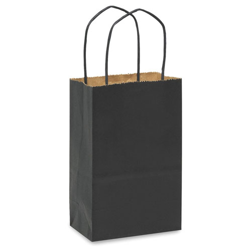 Black Natural Kraft, Twisted Paper Handles - 5-1/2" W x 3-1/4" G x 8-3/8" H