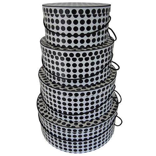 Black & White Polka Dots - 4 Box Nest