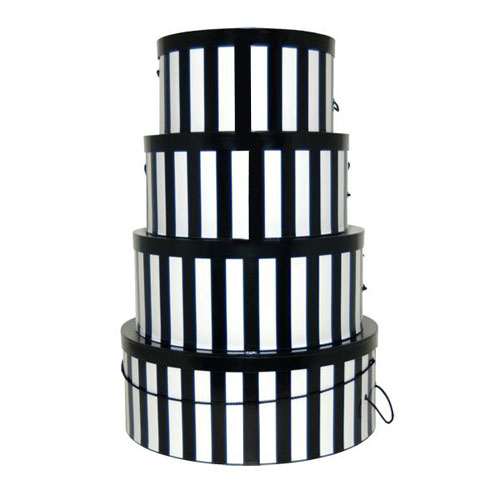 Black & White Stripes - 4 Box Nest