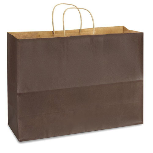 Espresso Brown Natural Kraft, Twisted Paper Handles - 16" W x 6" G x 12" H