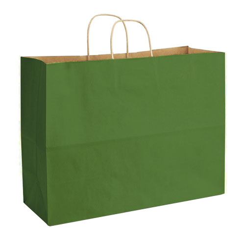 Green Natural Kraft, Twisted Paper Handles - 16" W x 6" G x 12" H