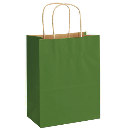 Green Natural Kraft, Twisted Paper Handles - 8" W x 4-3/4" G x 10-1/4" H