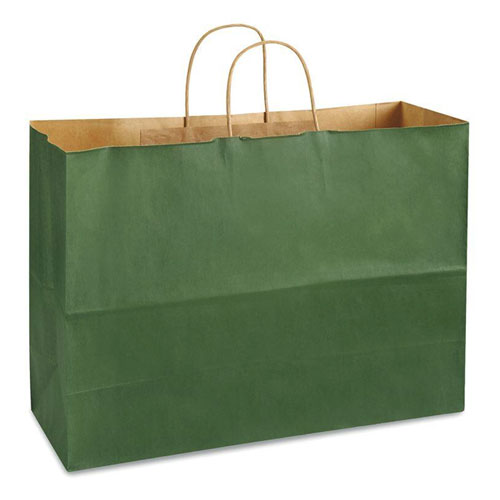 Hunter Green Natural Kraft, Twisted Paper Handles - 16" W x 6" G x 12" H