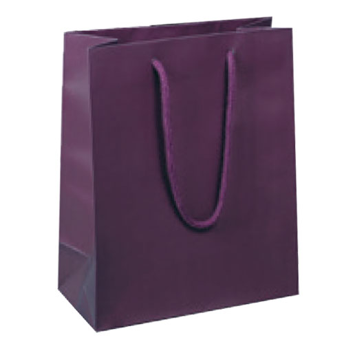 Aubergine, Matte Laminated, Cotton Cord Handles - Assorted Sizes