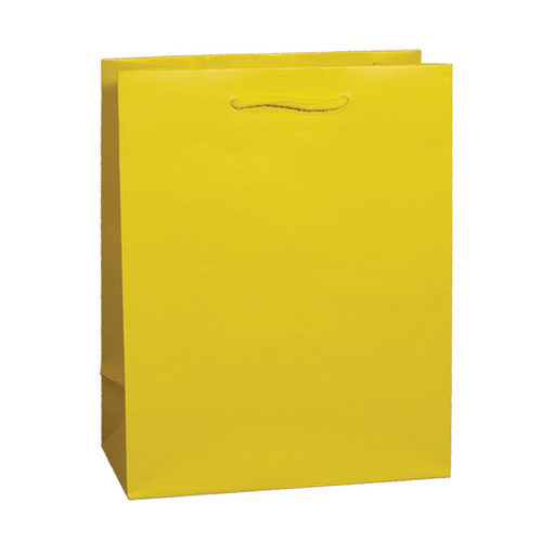 Lemon Yellow, Matte Laminated, Cotton Cord Handles - Assorted Sizes