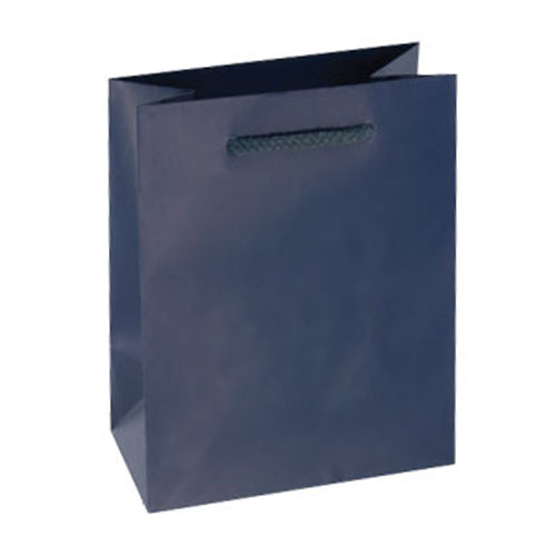 Navy Blue, Matte Laminated, Cotton Cord Handles - Assorted Sizes
