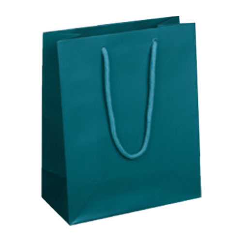 Peacock Blue, Matte Laminated, Cotton Cord Handles - Assorted Sizes