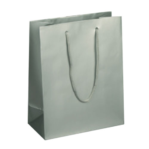 Platinum Silver, Matte Laminated, Cotton Cord Handles - Assorted Sizes