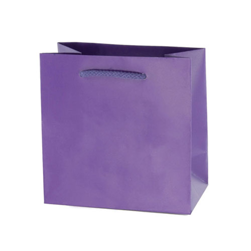 Purple, Matte Laminated, Cotton Cord Handles - Assorted Sizes