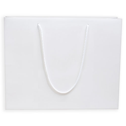 White, Gloss Laminated, Polypropylene Cord Handles - 20" W x 6" G x 16" H