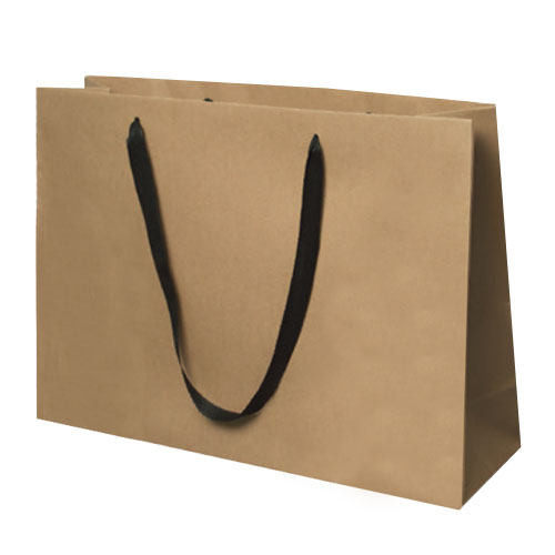 Recycled Kraft, Natural Finish, Black Cotton Twill Handles - 20" W x 6" G x 14" H