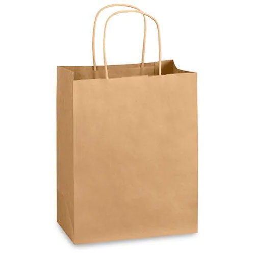 Natural Kraft, Twisted Paper Handles - 8" W x 4-3/4" G x 10-1/4" H