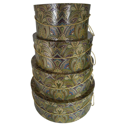 Gold Paisley Pattern - 4 Box Nest