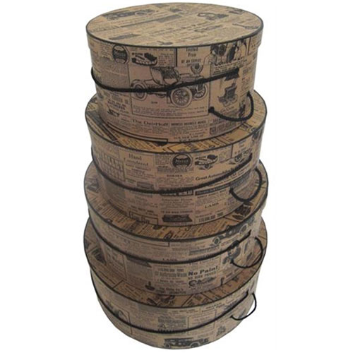 Newsprint Pattern - 4 Box Nest