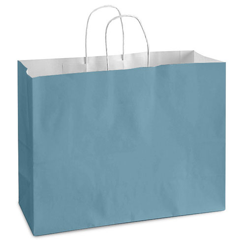 Peacock White Kraft, Twisted Paper Handles - 16" W x 6" G x 12" H