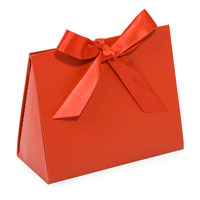 Euro Style Soft-Handle Laminated Paper Purse Bag / Box - Garnet Red