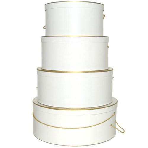 White with Gold Trim - 4 Box Nest