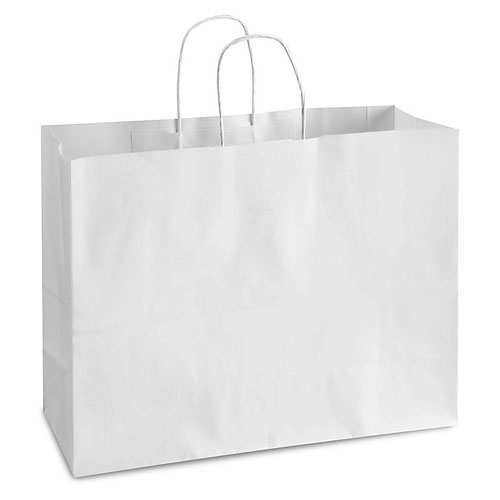 White Kraft, Twisted Paper Handles - 16" W X 6" G X 12" H