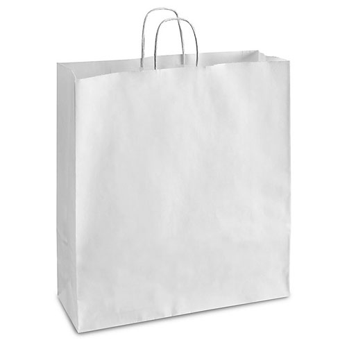 White Kraft, Twisted Paper Handles - 16" W X 6" G X 19" H