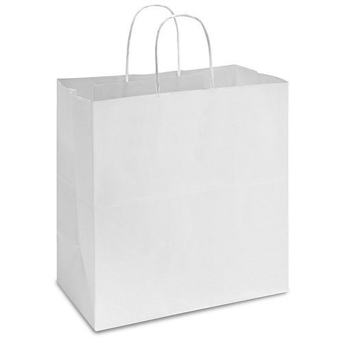 White Kraft, Twisted Paper Handles - 13" W X 7" G X 13" H