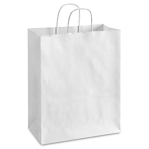 White Kraft, Twisted Paper Handles - 10" W X 5" G X 13" H