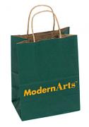 Custom Printed Kraft Shoppers with Hunter Green Tint - 3 Sizes Custom Printed Kraft Shoppers with Hunter Green Tint - 3 Sizes