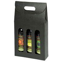 Bottle Carrier, 3 Bottles (375 ml) - Black Linen