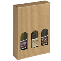 Bottle Box, 3 Bottles (200 ml) - Natural Textured Rib
