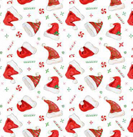 Santa Hats Patterned Gift Wrap Santa Hats Patterned Gift Wrap