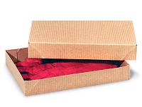 2 Piece Pop-Up Apparel Box - Natural Kraft Pinstripe - Assorted Sizes