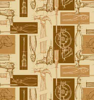 Tool Bench Patterned Natural Kraft Gift Wrap