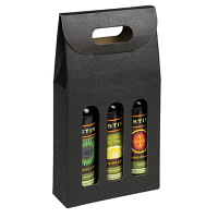 Bottle Carrier, 3 Bottles (200 ml) - Black Linen